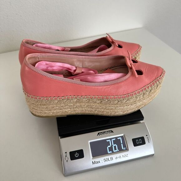 Marc Jacobs The Mouse Espadrille Point Toe Pink Platform Ankle Straps EU 35 US 5 - Picture 13 of 13